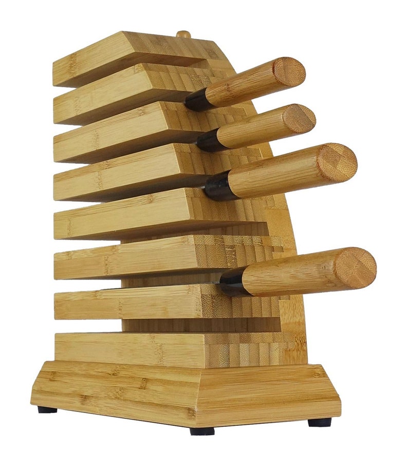 Chef Messerblock im Bambus Holz Design Etsy.de
