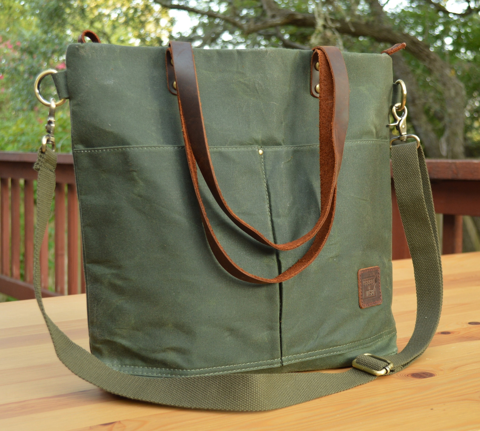 Waxed Canvas Bag Crossbody Bag Tote Bag Water Repelent Etsy Canada