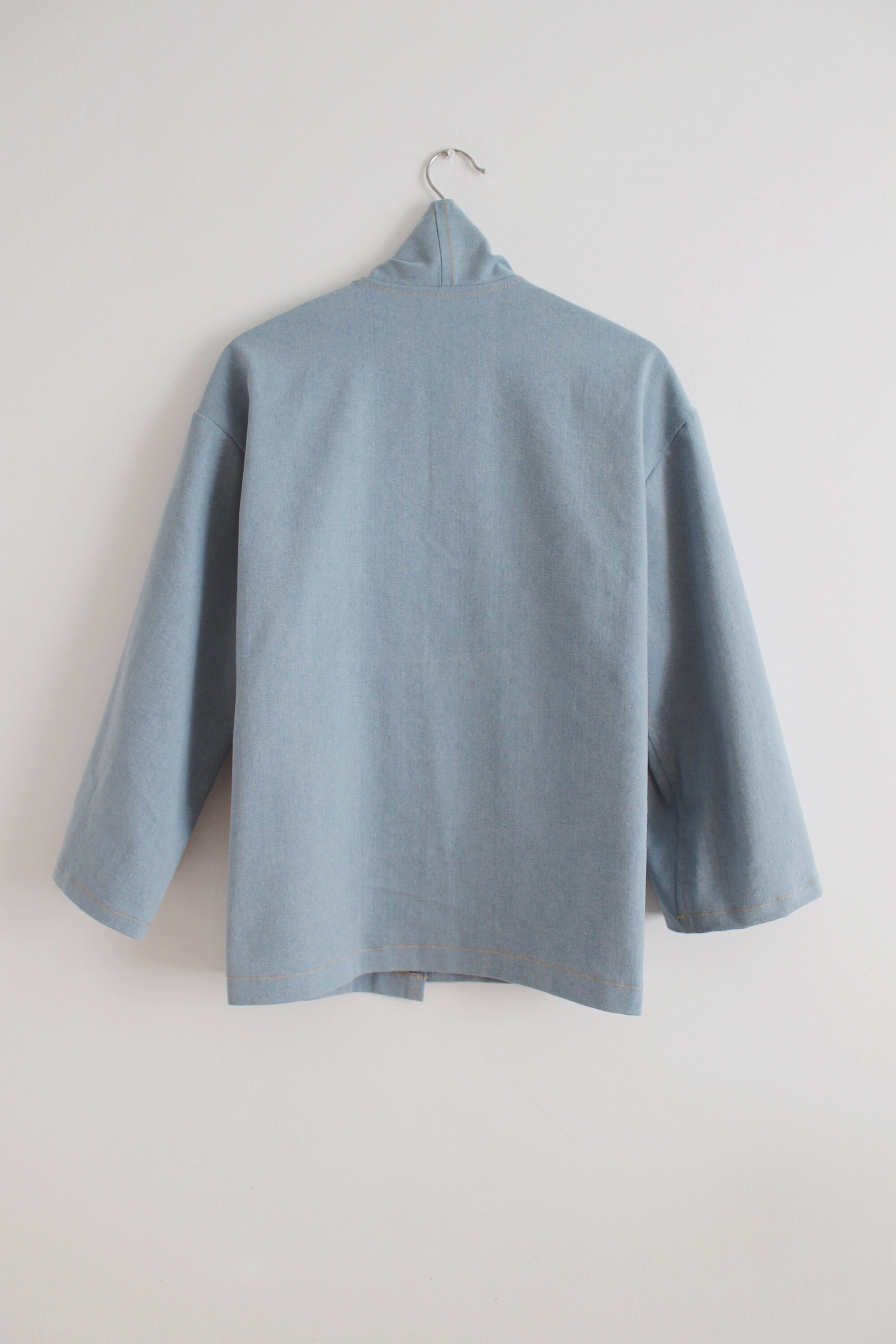 Embroidered denim blue jean jacket LAMPAembr | Etsy