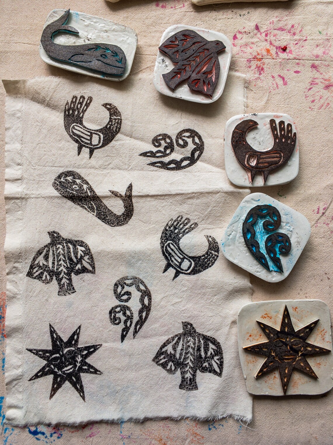 Rubber stamp custom rubber stamp block print animal hand Etsy