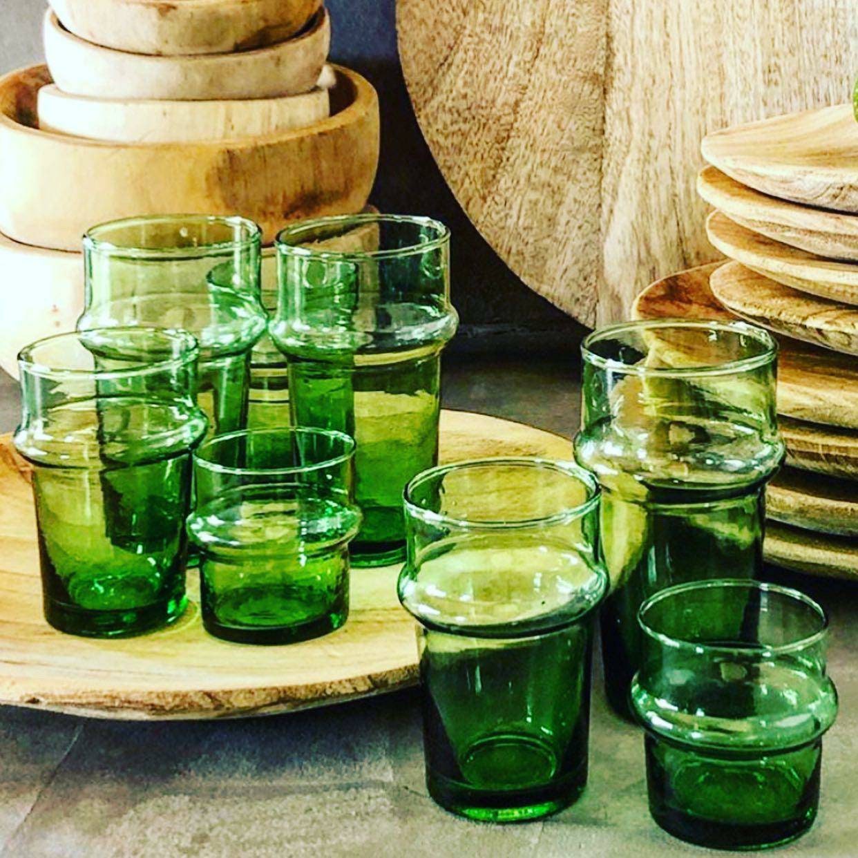 Set of 6 Green Tea Glasses Etsy