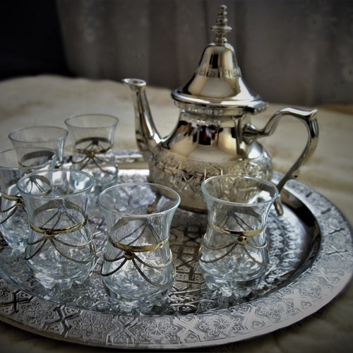 Moroccan Handmade Luxurious Tea Set Etsy