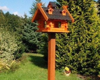 Vogelhaus mit Ständer viereckig Nr.2 dunkel