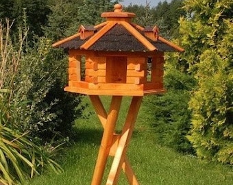 V 16 XXL dunkel mit Ständer, Vogelfutterhaus mit Ständer, Vogelhaus mit Ständer XXL