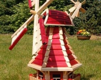 Norddeutsche Windmühle++kugelgelagert++ in rot 1,0