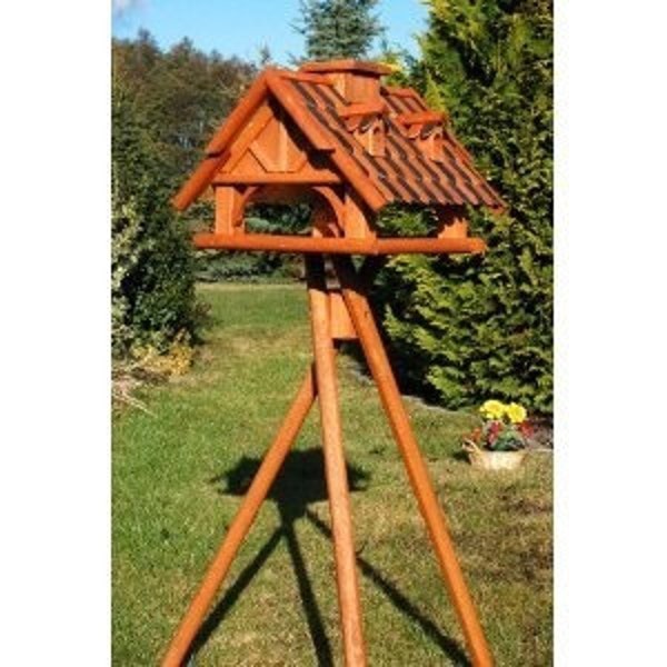Volière V 19 houten shingle bruin met standaard