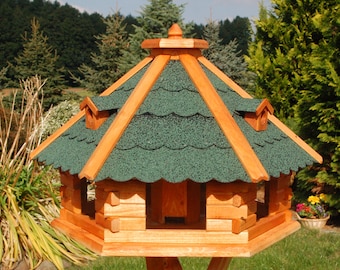 XXL Vogelhaus, V 18 XXL grün mit Solar, Futterhaus 67 x 45 cm mit Solarbeleuchtung