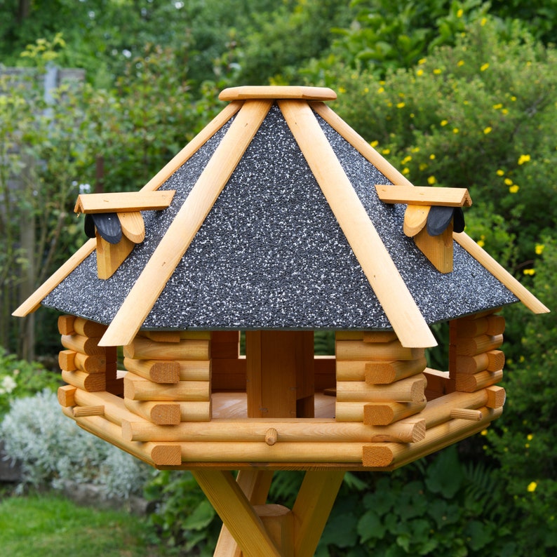 Vogelhuisje, V 13 XXL steen luxe met zonne-energie, vogelhuisje met verlichting op zonne-energie, voederplaats, vogelvilla, vogelhuisje afbeelding 1