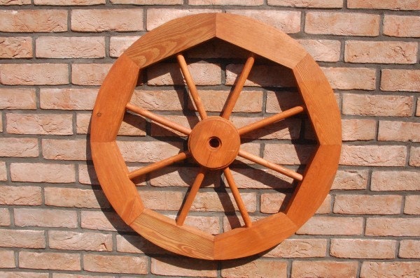 Rustikales Wagenrad Aus Massivholz – 70 Cm Dekor Für Garten Und Hof