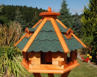 Large birdhouse, V 18 medium green, feeder 56 x 37 cm, impregnated