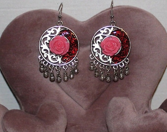 EARRINGS *PINK FLOWER*