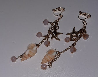 EARCLIPS *FRESHWATER PEARLS PINK *