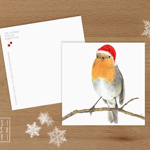 Karte 'Tiere im Portrait' - *Rotkehlchen* - WEIHNACHTS-EDITION -