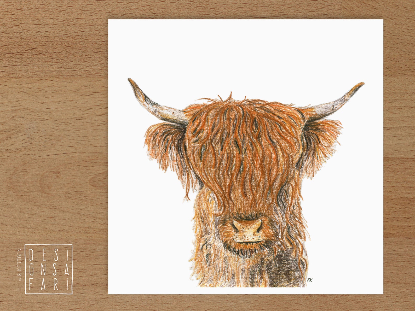 Wandbild 'Tiere im Portrait' Rind - Etsy.de