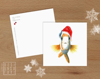 Karte 'Tiere im Portrait' - *Fisch* - WEIHNACHTS-EDITION -