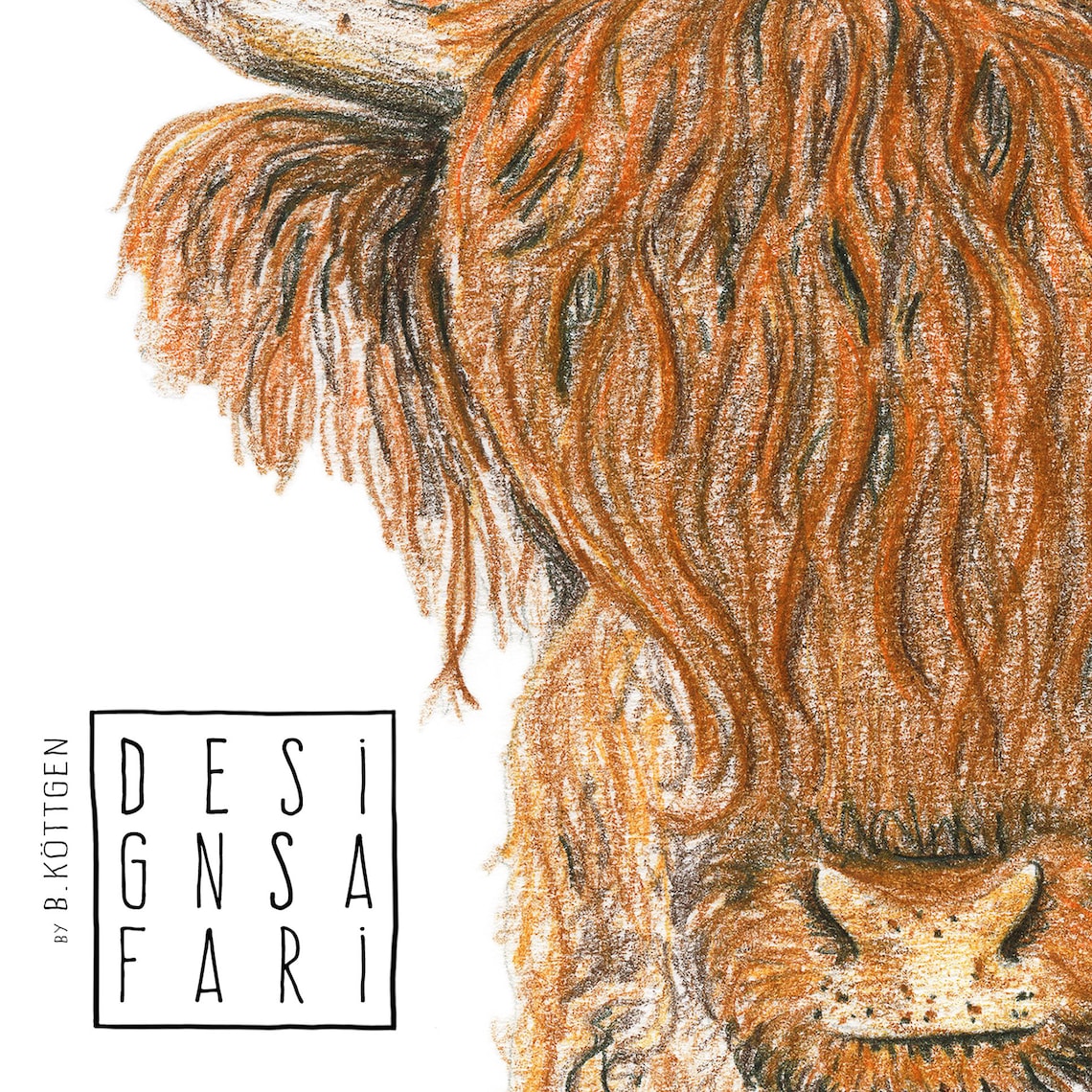 Wandbild 'Tiere im Portrait' Rind - Etsy.de