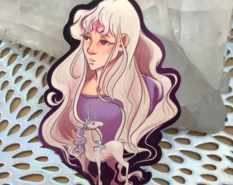 Lady Amalthea, The Last Unicorn Sticker, Glossy Sticker