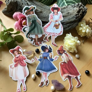 Cottagecore Witch Stickers, Glossy Stickers