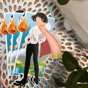 Sticker tovenaar en vuurgeest