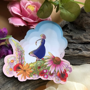 Sophie in Her Meadow Glossy Sticker