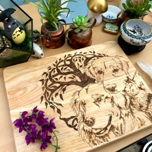 Woodburned Cutting Board, Handmade Woodburning, Pet Portrait Cutting Board 11x14