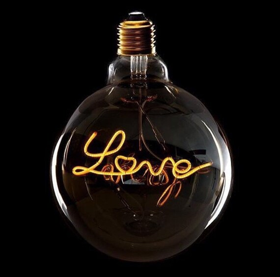 Love Lamp Filament Led Bulb E27 Edison Screw Etsy