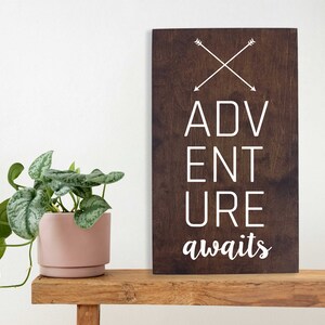 Adventure Awaits Sign, Wood Adventure Sign, Adventure Wall Art, Adventure Playroom Sign, Adventure Office Sign, Playroom Wall Decor