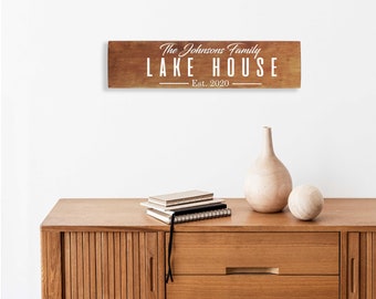 Personalized Lake House Wood Sign: Rustic Summer Home Decor