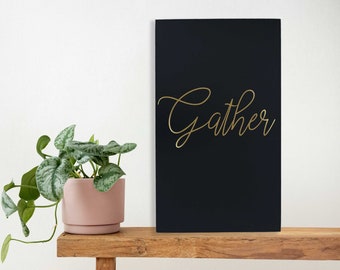 Gather Sign: Farmhouse Wood Wall Decor, Dining Room Art