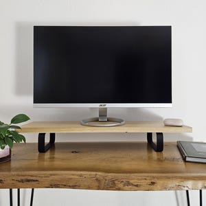 Monitor Stand, Monitor Riser, Wood Monitor Stand, Wooden Dual Monitor Stand, Laptop Stand, Desk Riser, Wooden Stand, Desk Shelf, Home Office