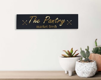 Enseigne en bois pour garde-manger Farmhouse : décoration de cuisine rustique (3,93 x 15,74 po.)