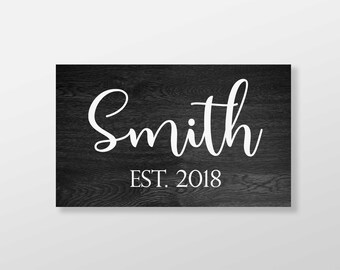 Personalized Last Name Sign, Family Name Sign, Established Sign, Entryway Wall Decor, Personalized Family Name Signs, Family Name Plaque