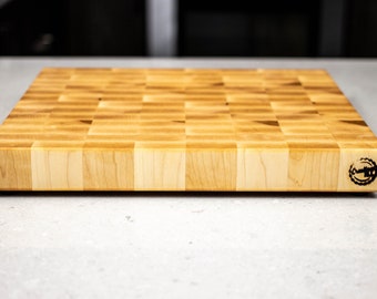 Maple - Small - End Grain Cutting Board - 13-1/4" X 12" X 1-1/2", Chopping Block, Butcher Block, Gift, Personalized