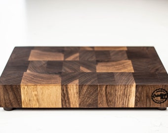 Black Walnut - Mini - End Grain Cutting Board - 9-3/4" X 6" X 1-1/2", Chopping Block, Butcher Block, Gift, Personalized