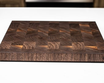 Black Walnut - Large - End Grain Cutting Board - 17-1/2" X 14" X 1-1/2", Chopping/Butcher Block, Gift, Personalized