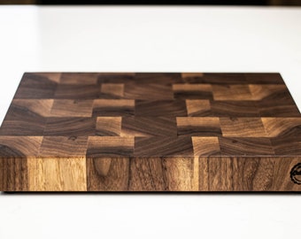 Black Walnut - Small - End Grain Cutting Board - 12" X 8-1/4" X 1-1/2", Chopping Block, Butcher Block, Gift, Personalized