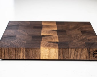 Black Walnut - Small - End Grain Cutting Board - 12" X 8-1/2" X 1-1/2", Chopping Block, Butcher Block, Gift, Personalized