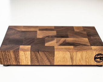 Black Walnut - Mini - End Grain Cutting Board - 9-3/4" X 6" X 1-1/2", Chopping Block, Butcher Block, Gift, Personalized