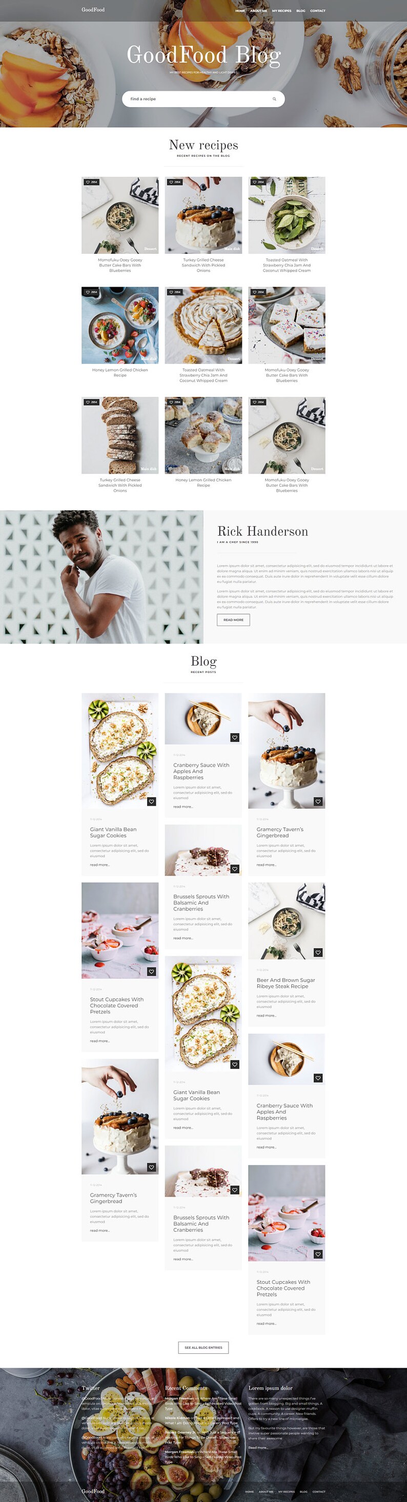 Goodfood - HTML/CSS Template for Recipes & Blog - Instant Download! - Etsy