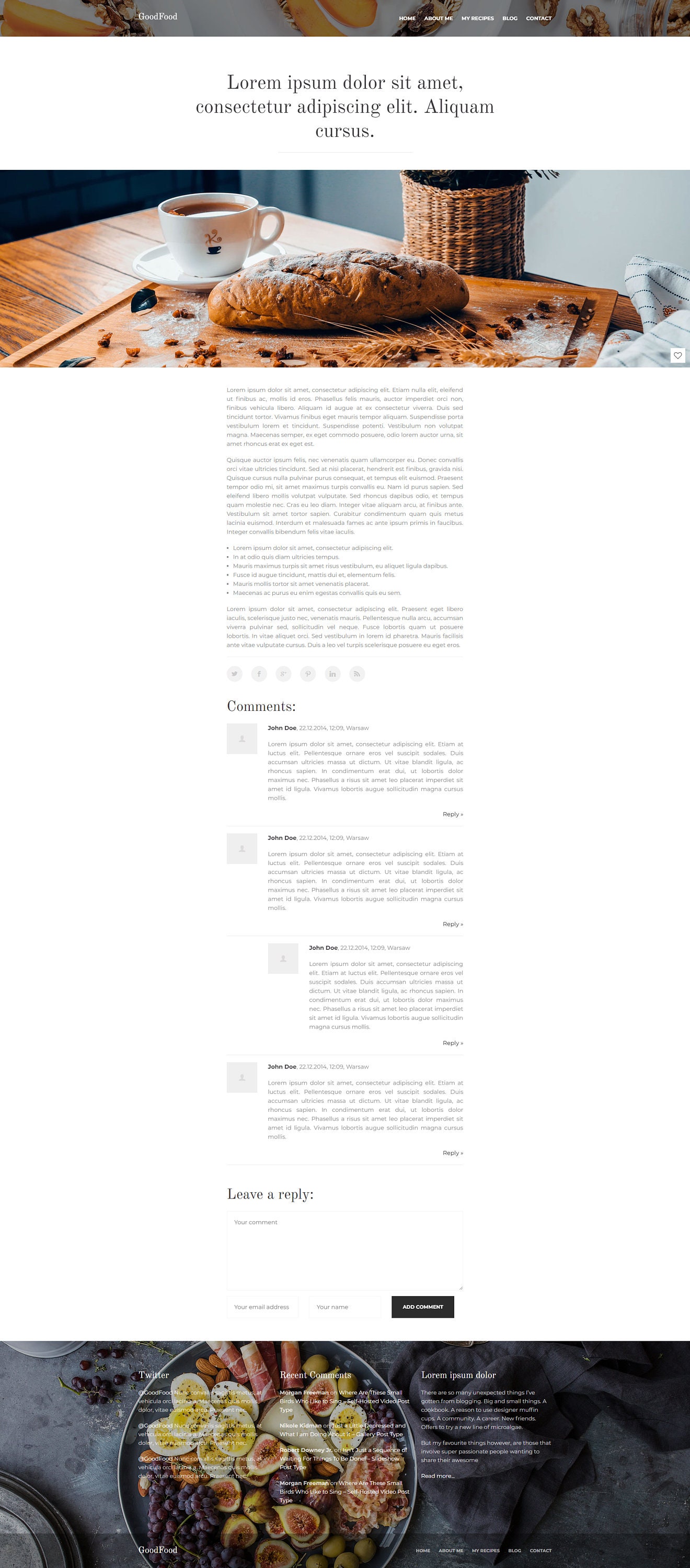 Goodfood HTML/CSS Template for Recipes & Blog Instant - Etsy