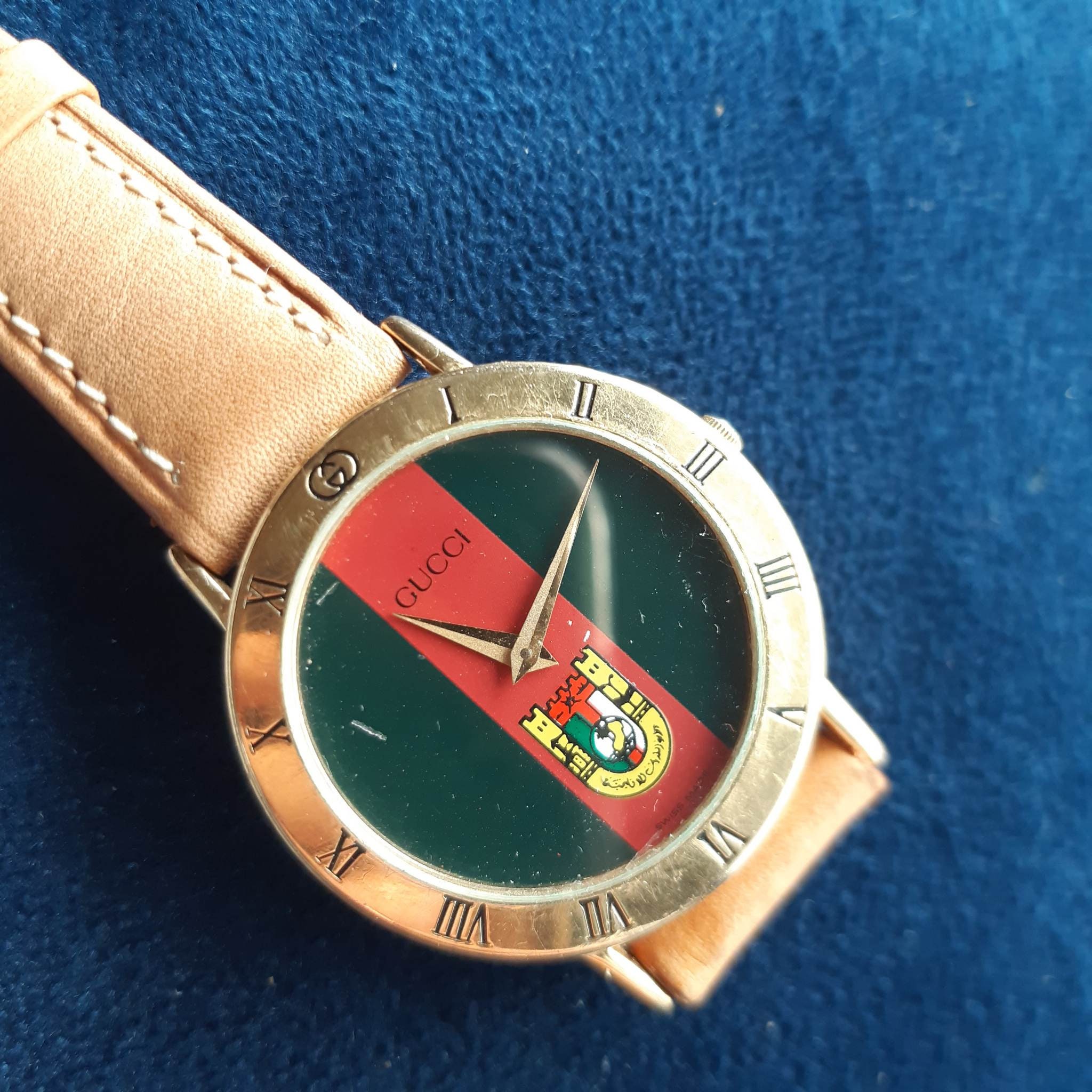 GUCCI GREEN Vintage Leather Watch Box Circa 1990's OUTER + INNER Jewelry