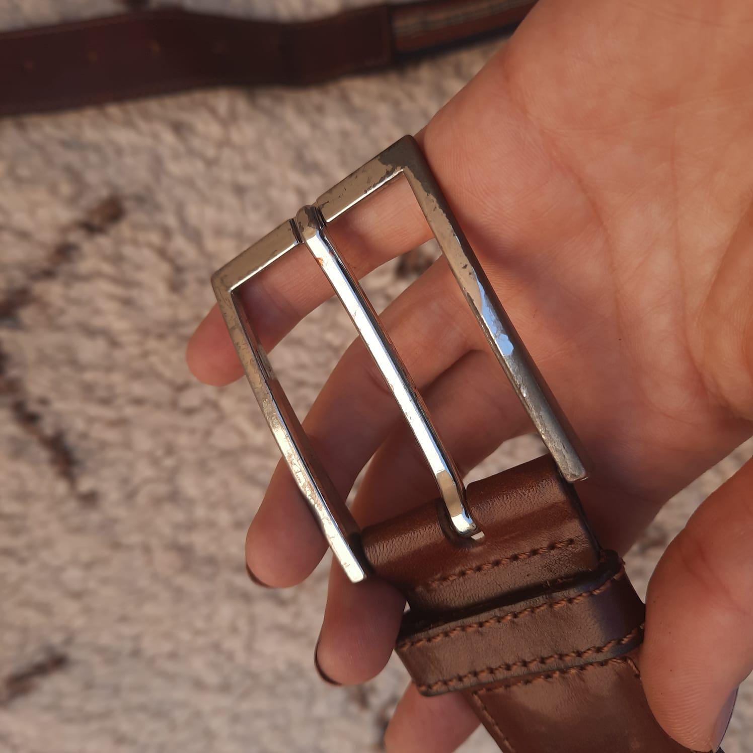 Authentic Burberry Nova Check Brown Red Belt Size 80 Burberrys Brown Leather Belt Nova Check Vintage Authentic  main image 2