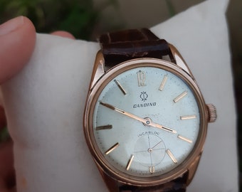Candino vintage Incabloc Swiss Watch Golden Color Candino 13079 Men&#39;s Wristwatch, Old Candino Watch, CANDINO Mechanic Men&#39;s watch Swiss gift