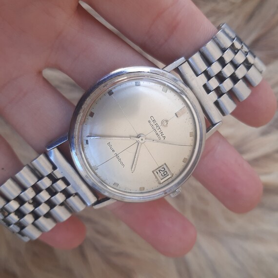 Certina Blue RIBBON Automatic Date Vintage Certina S.steel Etsy