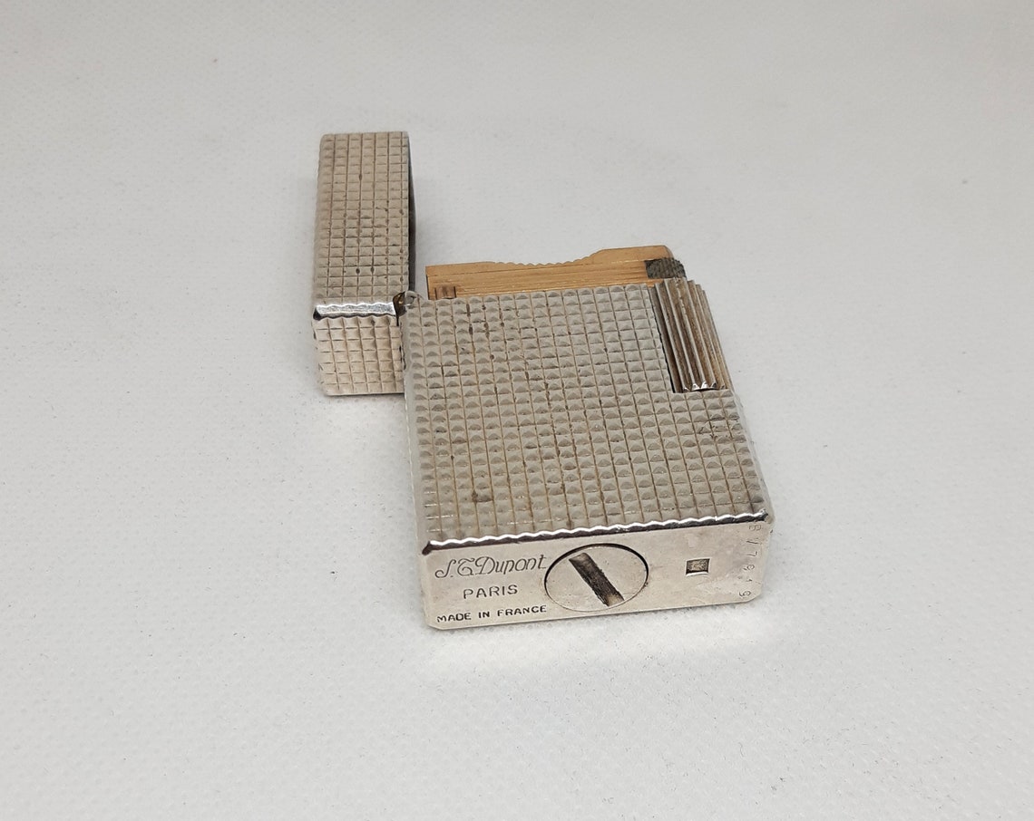 Perfect Engraved Silver Plated Small VINTAGE ST Dupont Lighter Etsy