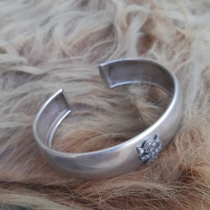 Silver Teady Bear BRACELET Teddy Gift Women&#39;s Bracelet, Ladies  Cute Cuff, Handmade Bracelet, Vtg Rare bohemian women jewelry Cuff Gift 11 g