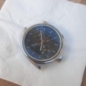 Reloj cronógrafo automático Seiko Jumbo 6138-3002 para hombre, Seiko Chrono negro vintage, Reloj Seiko vintage, Colección de relojes Seiko Chrono japoneses