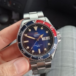 Orient Diver&#39;s Automatic Pepsi Model F672-UAKO 20 Bar men&#39;s blue dial watch used, Kamasu Orient watch