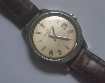 Relógio feminino ULYSSE NARDIN de corda manual, relógio mecânico feminino ULYSSE Nardin indicador de data 26 mm funciona, relógio feminino vintage cinto marrom