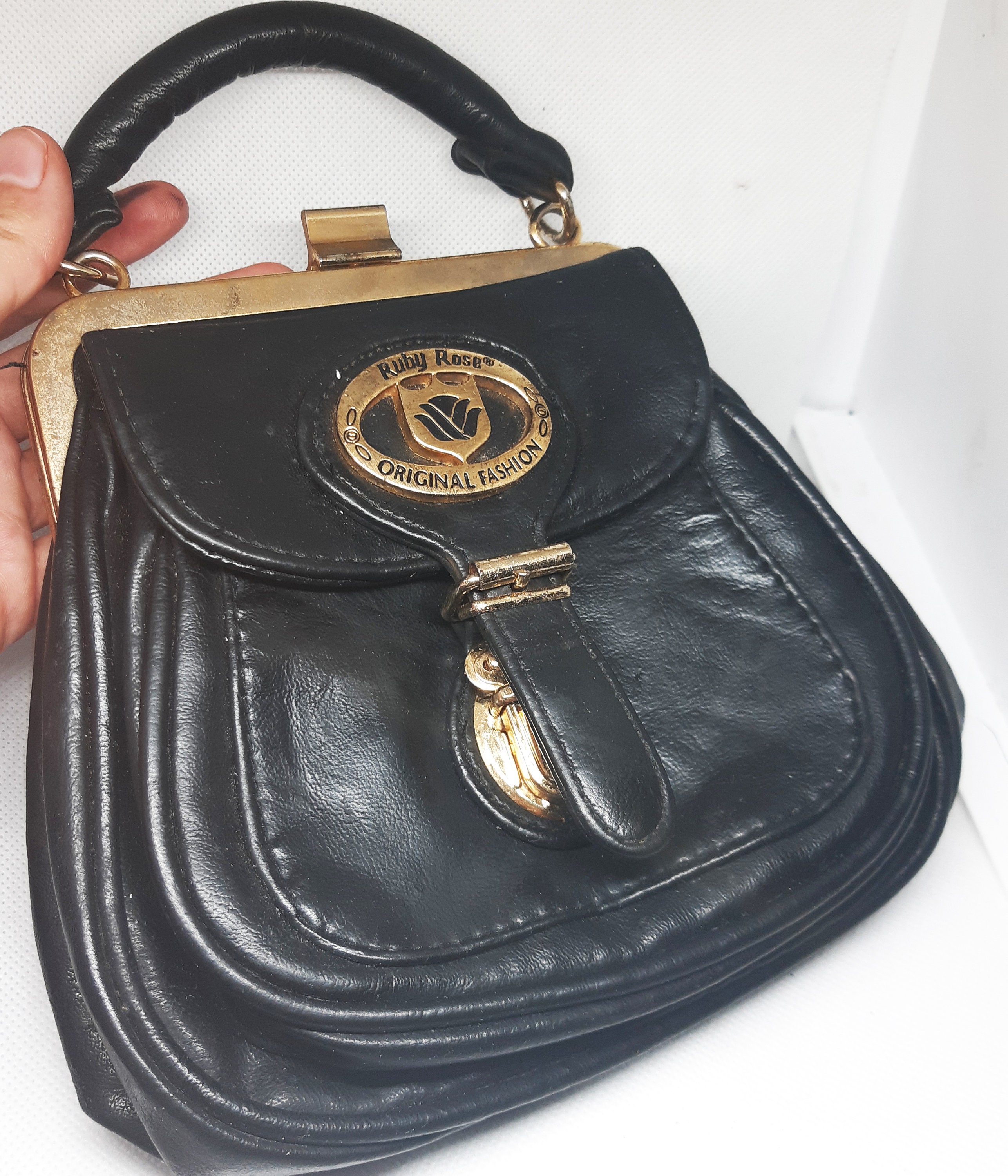 Vtg Carolina Herrera Tweed Bag With Gold Evening Bag Purse New 